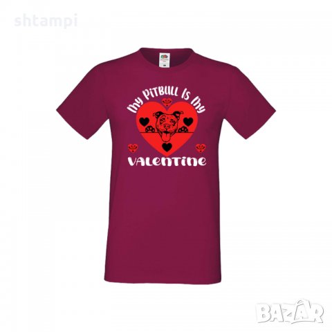 Мъжка тениска Свети Валентин My Pitbull Is My Valentine, снимка 5 - Тениски - 35715930