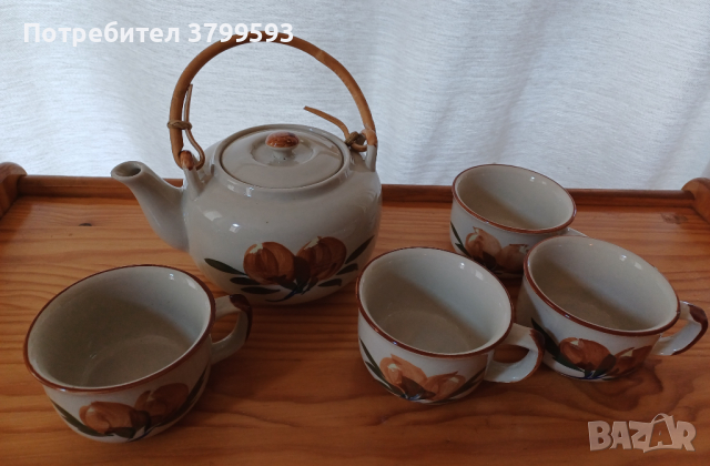 Китайски чайник с 4 чашки от 70г , снимка 8 - Сервизи - 44744722