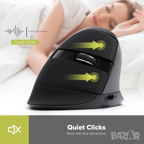 Нова Безжична мишка Delux M618MINI, Bluetooth, Ергономична, Черна, снимка 6 - Клавиатури и мишки - 51589034