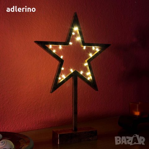 Декоративна Звзда с 20 ЛЕД, Коледна декорация, Коледна украса, снимка 6 - Лед осветление - 34534912