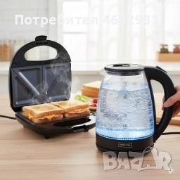 Комплект Тостер Royal Swiss SLS1057C + Електрическа кана Homestar 