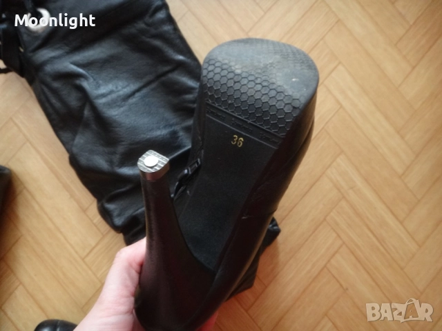 Ботуши FABIANO естествена кожа на висок ток и платформа, номер 36, снимка 11 - Дамски ботуши - 52537876