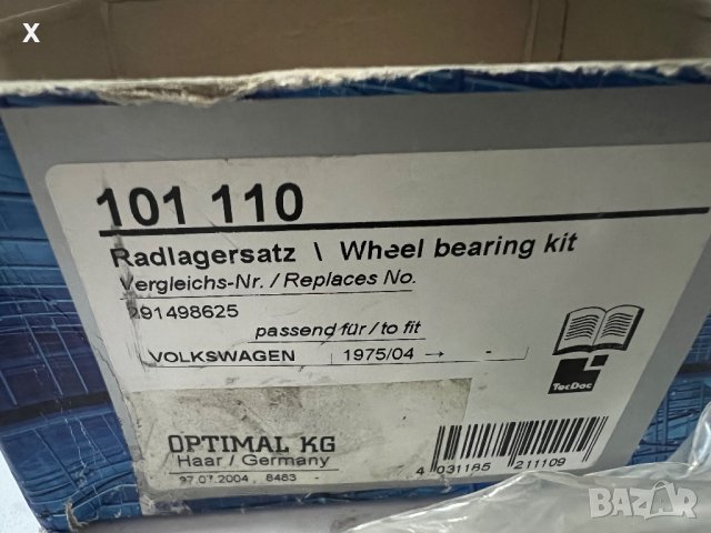 OPTIMAL 101110 Комплект лагер главина VW LT 40-55 I Ван (291-512) / Бордова платформа / Ша, снимка 2 - Части - 40416011