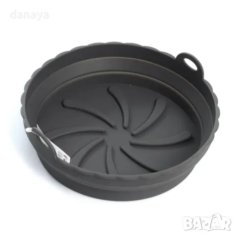 5520 Сгъваема силиконова тавичка за еър фрайър форма за Airfryer, 20 см, снимка 6 - Съдове за готвене - 48168838