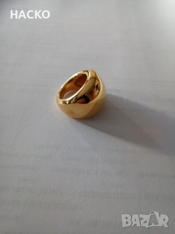 Дамски Mръстен Calvin Klein с Дебело Златно Покритие 23,5 тр. Размер 53. 100% Оригинален., снимка 2 - Пръстени - 53769270