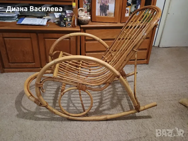 Люлеещ се стол от ратан, снимка 7 - Столове - 47490249