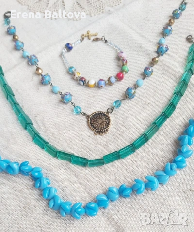  Стъкло  Мурано Колие обеци брошка