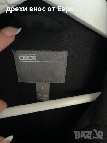ASOS L мъжко черно дънково яке, снимка 4 - Якета - 50538660