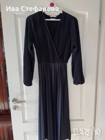 Нова елегантна дълга  Плисирана рокля плисирана черна официална парти коктейлни рокля плисе рипс , снимка 3 - Рокли - 41703905