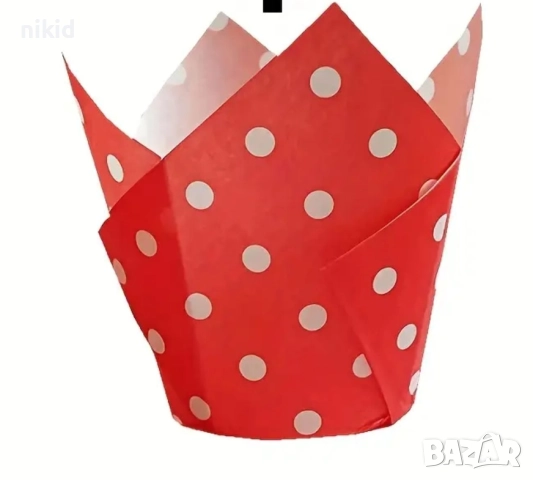25 бр хартии хартиени едноцветни кошнички капсули лале лалета за мъфини кексчета, снимка 4 - Други - 40384454