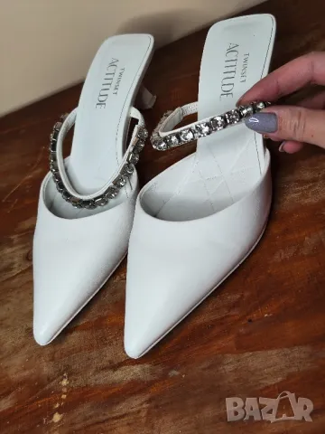 Twinset дамски обувки на ток, бели, 37 размер, снимка 8 - Дамски обувки на ток - 46840811