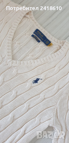 POLO Ralph Lauren Cable Pima Cotton  V - Neck Size S НОВО! ОРИГИНАЛ! Дамски Пуловер!, снимка 6 - Блузи с дълъг ръкав и пуловери - 52169978