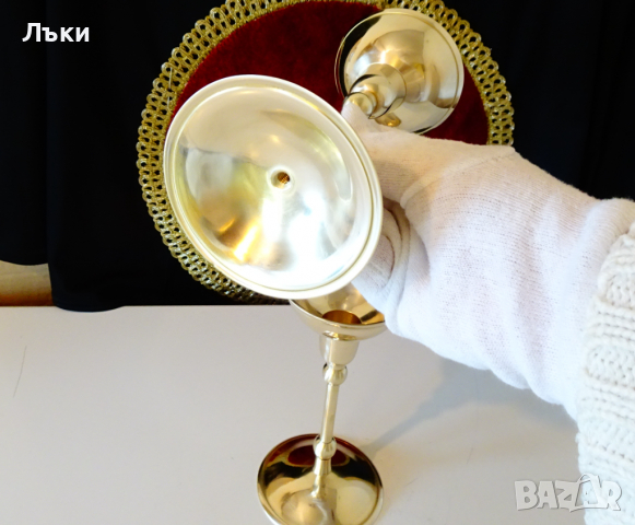 Бронзова чаша за Маргарита,свещник , снимка 4 - Антикварни и старинни предмети - 36213347