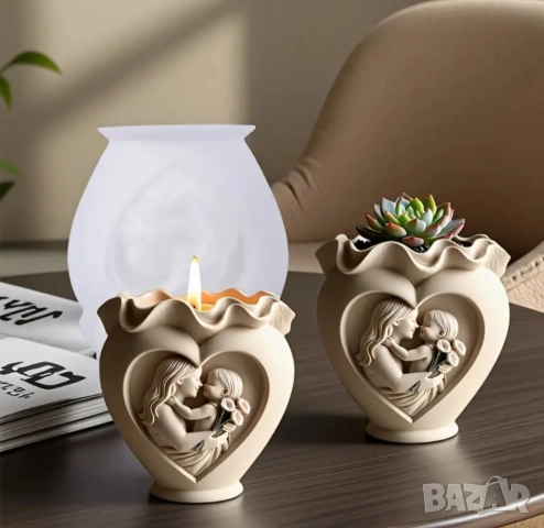 Молд кашпа за 8 март майка с дете , снимка 5 - Форми - 52832128