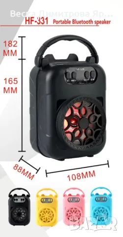 Преносима безжична тонколона 8" с микрофон