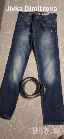 Дънки с колан, снимка 4 - Детски панталони и дънки - 53607196
