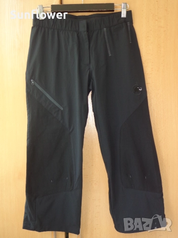 Дамски туристически 3/4 панталон Mammut в черно и тъмно сиво, размер EU38, UK12, US8 