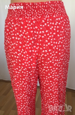 С размер Нов Дамски Панталон Monki с етикети Червен Бял Флорален на Цветя, снимка 15 - Панталони - 51823547