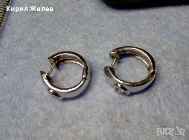 ШАРМАНТНИ СРЕБЪРНИ ОБЕЦИ СРЕБРО 925 с БЯЛА ПОЗЛАТА и СЪРЦЕВИДНИ ФАСЕТИРАНИ ЦИРКОНИ 47480, снимка 6 - Обеци - 49510752