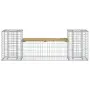 vidaXL Градинска пейка габионен дизайн 183x41x60,5 см импрегниран бор, снимка 3