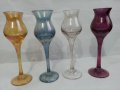 Ретро стъклени чашки чаши цветно стъкло  