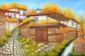 "Цветна есен в Лещен", авторска картина с маслени бои, снимка 1
