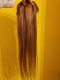 Естествена коса ЛУКС кафяв цвят 70 см, плътен косъм, снимка 6