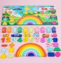 НОВО Дървена интерактивна 5 в 1 игра с магнити, дъга, числа, знаци и фигури , снимка 5
