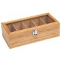 4097 Дървена кутия с 5 отделения за съхранение на чай, снимка 6