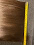 Екстеншън права кестенява коса ред с клипси 55см синтетика, снимка 7