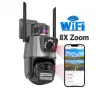 Двойна WIFI камера за наблюдение P11 Pro + Карта, 8MP, външна/вътрешна, Ultra HD, 5X ZOOM, Icsee, снимка 1