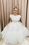 Бяла дълга рокля с обръч, снимка 1 - Детски рокли и поли - 40573782