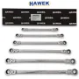 Удължени подвижни ключове звезди с тресчотка 8-19мм HAWEK, снимка 1
