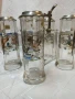 Немски стари стъклени масивни халби 5 броя с животни ,доста масивни 23 см височина., снимка 2
