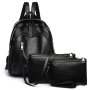 Дамска раница от висококачествена кожа с подарък малка чанта и портмоне, снимка 1 - Чанти - 42554360