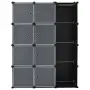 vidaXL Модулен шкаф с 9 отделения, 109x36,5x143 см, черно и бяло, снимка 3
