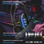 Геймърски слушалки iWotto, кабелни слушалки за игри с микрофон, RGB осветление, снимка 2