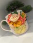 Чаша с полимерма глина букет рози, снимка 1 - Подаръци за жени - 44508247