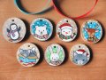 Дървени коледни играчки Ръчно рисувани Украса за елха, снимка 7
