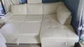 Кожен диван с лежанка, снимка 1