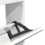 vidaXL Шкаф за обувки с огледало, 5 нива, бял гланц, 63x17x169,5 см, снимка 9