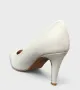 Бели елегантни дамски обувки с ток 8 см – NN50-9 White, снимка 4