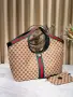 Gucci Луксозна Дамска Чанта С Монограм Зелено-Червена Лента И Несесер - Различни Цветове Код SEM-784, снимка 3
