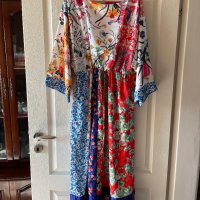 Дълга нова памук памучна елегантна ежедневна рокля тип кимоно широк ръкав флорален принт цветя , снимка 13 - Рокли - 41659723