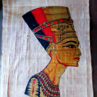 картина на папирус-Нефертити, снимка 2 - Антикварни и старинни предмети - 36367547