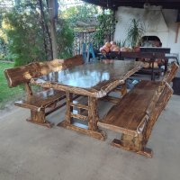 Масивна дървена маса, снимка 6 - Градински мебели, декорация  - 40849162