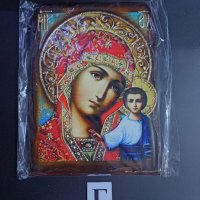 Икона на платно А5 на Пресвета Майка Богородица Закрилница - ръчна изработка . Модел Г. , снимка 4 - Икони - 42689537