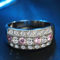 Сребърен пръстен с цирконии и кристали, снимка 3 - Пръстени - 34254097