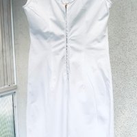 Бяла рокля BENETTON, памук, снимка 4 - Рокли - 41616341