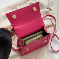 Дамска мини чанта в цикламено розово с дълга и къса дръжка, снимка 4 - Чанти - 44778068